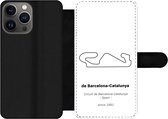 Bookcase Geschikt voor iPhone 13 Pro Max telefoonhoesje - Circuit - F1 - Barcelona - Met vakjes - Wallet case met magneetsluiting - Cadeau voor man