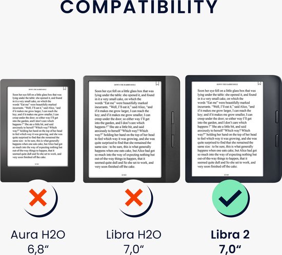 kwmobile e-reader hoesje geschikt voor Kobo Libra 2 hoes - Ereader flip case met standaard - E reader cover van kunstleer - In wit / grijs / blauw van Merkloos — afbeelding 3