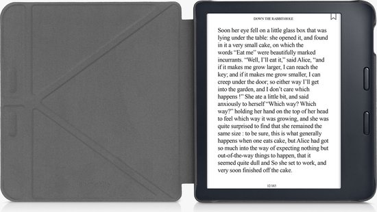 kwmobile e-reader hoesje geschikt voor Kobo Libra 2 hoes - Ereader flip case met standaard - E reader cover van kunstleer - In wit / zwart van Merkloos — afbeelding 5