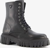 Harper dames veterboots zwart - Zwart - Maat 39 - Echt leer