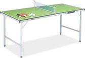 Relaxdays tafeltennistafel inklapbaar - groen - pingpongtafel binnen - tafeltennis set