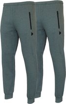 2- Pack Donnay Joggingbroek met elastiek - Sportbroek - Heren - Maat XL - Deep army green