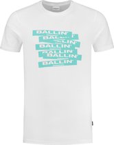 Ballin Amsterdam -  Heren Slim Fit    T-shirt  - Wit - Maat L