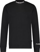 Purewhite -  Heren Regular Fit    Sweater  - Zwart - Maat M