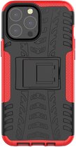 Peachy Shockproof TPU met stevig hoesje voor iPhone 13 Pro Max - rood en zwart