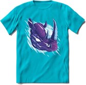 Dieren T-Shirt | Neushoorn shirt Heren / Dames | Wildlife rhino cadeau - Blauw - XL