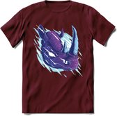 Dieren T-Shirt | Neushoorn shirt Heren / Dames | Wildlife rhino cadeau - Burgundy - M