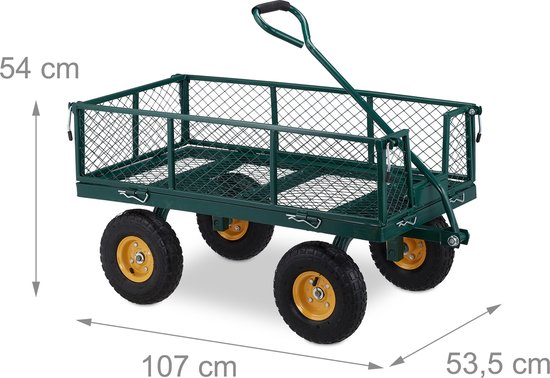 Chariot de jardin Relaxdays - chariot de jardin - pneumatiques - 250 kg -  chariot de... | bol