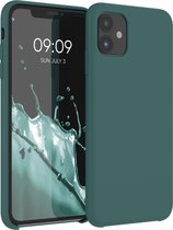 kwmobile telefoonhoesje voor Apple iPhone 11 - Hoesje met siliconen coating - Smartphone case in blauwgroen