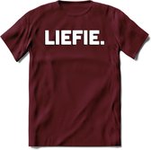 Liefie - Valentijn T-Shirt | Grappig Valentijnsdag Cadeautje voor Hem en Haar | Dames - Heren - Unisex | Kleding Cadeau | - Burgundy - XXL