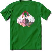 Tortelduifjes - Valentijn T-Shirt | Grappig Valentijnsdag Cadeautje voor Hem en Haar | Dames - Heren - Unisex | Kleding Cadeau | - Donker Groen - XXL