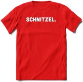Schnitzel - Snack T-Shirt | Grappig Verjaardag Kleding Cadeau | Eten En Snoep Shirt | Dames - Heren - Unisex Tshirt | - Rood - M