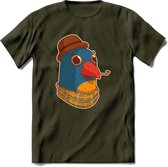 Opa papegaai T-Shirt Grappig | Dieren vogel Kleding Kado Heren / Dames | Animal Skateboard Cadeau shirt - Leger Groen - L