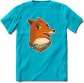 zwoele vos T-Shirt Grappig | Dieren Kleding Kado Heren / Dames | Animal Skateboard Cadeau shirt - Blauw - L