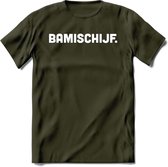 Bamischijf - Snack T-Shirt | Grappig Verjaardag Kleding Cadeau | Eten En Snoep Shirt | Dames - Heren - Unisex Tshirt | - Leger Groen - XXL