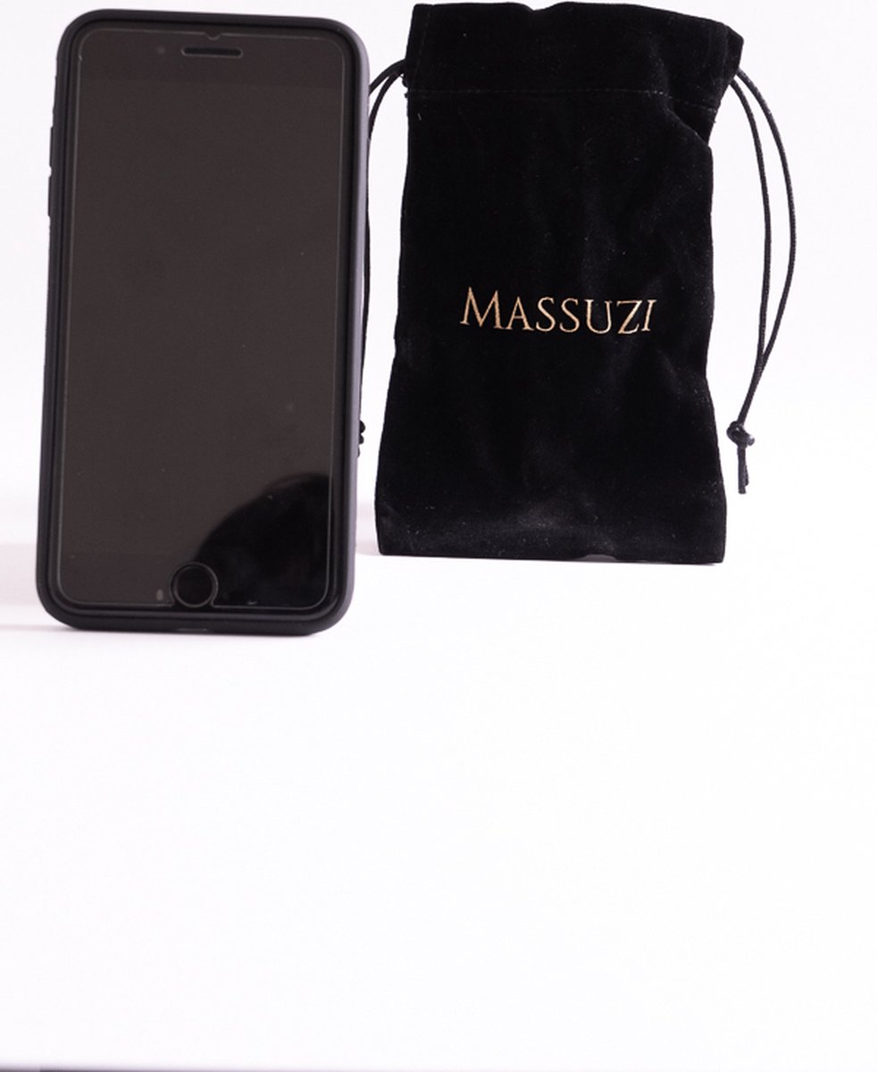 2-in-1 Massuzi iPhone X & Xs - Silicone Hoesje Case Zwart (1 stuk) + Gratis Glass Screenprotector (3 stuks) - Tempered Glass Screenprotector - Black Siliconen Backcover Case