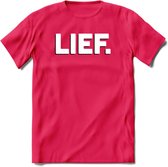 Lief - Valentijn T-Shirt | Grappig Valentijnsdag Cadeautje voor Hem en Haar | Dames - Heren - Unisex | Kleding Cadeau | - Roze - XL