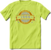 Premium Since 1966 T-Shirt | Goud - Zilver | Grappig Verjaardag Kleding Cadeau Shirt | Dames - Heren - Unisex Tshirt | - Groen - M