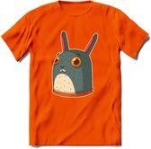 Konijn T-Shirt Grappig | Dieren konijnen Kleding Kado Heren / Dames | Animal Skateboard Cadeau shirt - Oranje - L