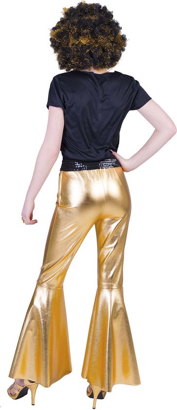 Funny Fashion - Glitter & Glamour Kostuum - Disco Fever Broek Glinsterend  Goud Vrouw -... | bol.com
