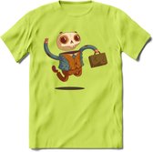 Casual skelet T-Shirt Grappig | Dieren halloween Kleding Kado Heren / Dames | Animal Skateboard Cadeau shirt - Groen - 3XL