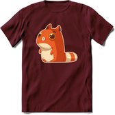 Schattige katten hypnose T-Shirt Grappig | Dieren poes Kleding Kado Heren / Dames | Animal Skateboard Cadeau shirt - Burgundy - XL