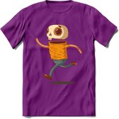 Casual skelet T-Shirt Grappig | Dieren halloween Kleding Kado Heren / Dames | Animal Skateboard Cadeau shirt - Paars - L