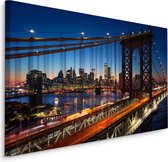 Schilderij - Prachtig zicht op de Manhattan Bridge, NYC, Premium Print