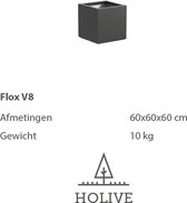 Polyester Flox V8 Vierkant 60x60x60 cm. Plantenbak