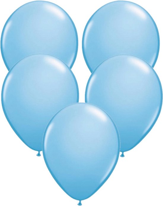 Lichtblauwe ballonnen 75x stuks - Feestversiering - Kraamfeestje - Gender reveal party