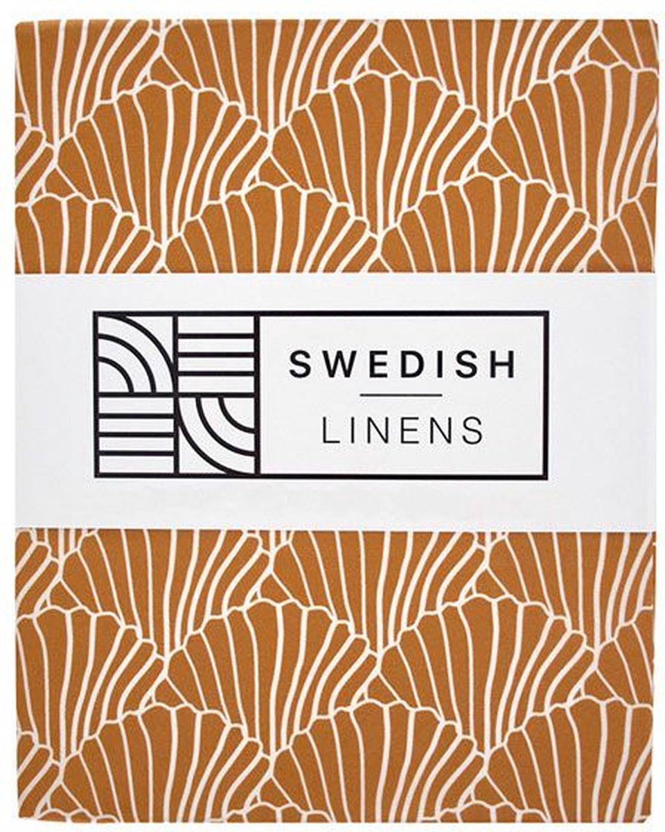 Swedish Linens - Jr. Bed Ledikant Hoeslaken Seashells (70x160cm)