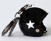 Luxe Motorhelm Sleutelhanger - Sleutelhangers - Sleutels - Helm - Cadeau - Helmet - Miniatuur - Accessoires - Zwart