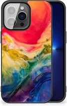 TPU Bumper iPhone 13 Pro GSM Hoesje met Zwarte rand Watercolor Dark