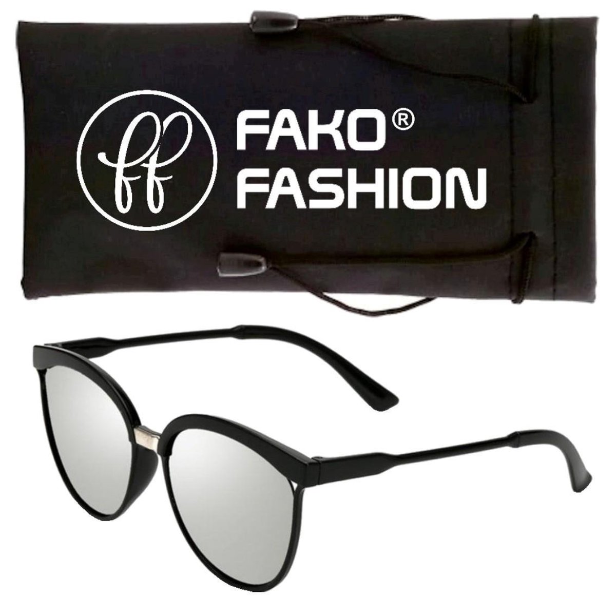 Fako Fashion® - Zonnebril - Clubby XL - Spiegel Zilver