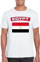 T-shirt met Egyptische vlag wit heren XL