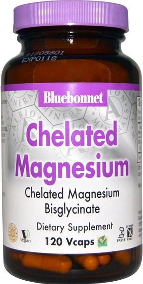 Goedkoopste Magnesium in chelaatvorm (120 Vcaps) - Bluebonnet Nutrition