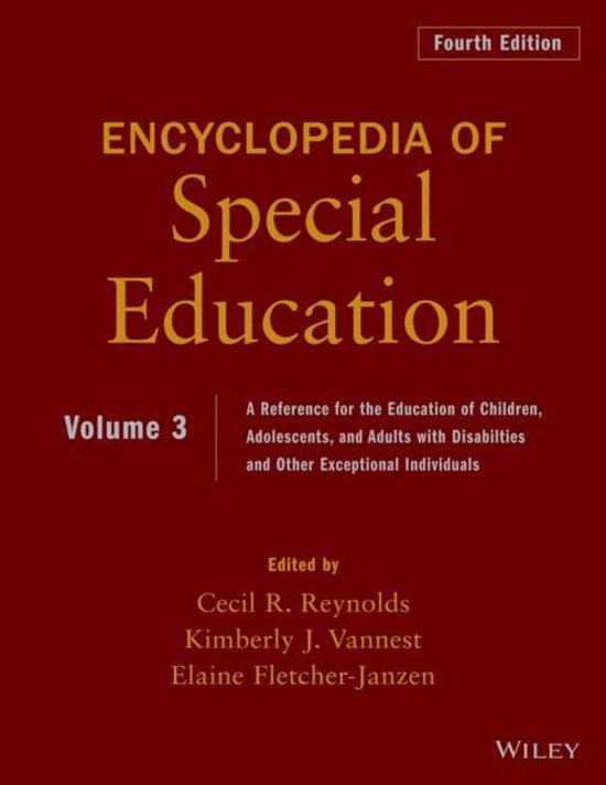 Encyclopedia Of Special Education 9780470949405 Cr Reynolds