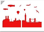 Londen skyline sjabloon - Kunststof A3 stencil - Kindvriendelijk sjabloon geschikt voor graffiti, airbrush, schilderen, muren, meubilair, taarten en andere doeleinden