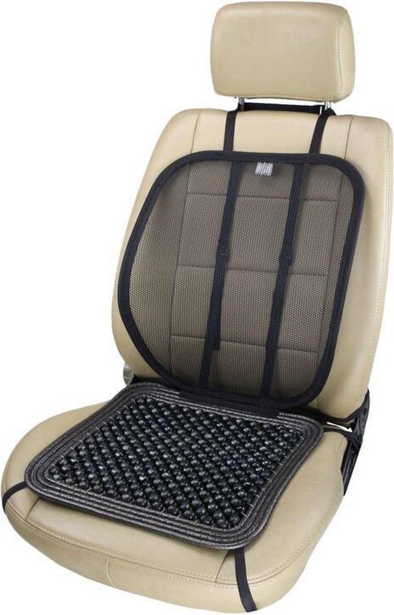 Zitting voor auto - Autostoel zitting met houten kogels voor betere bloedcirculatie - OBBOmed SM-7500