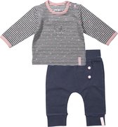 Dirkje Basics Meisjes Set (2delig) Shirt gestreept met Broek Donkerblauw - Maat 62