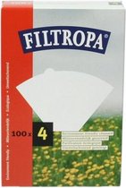 Filtropa koffiefilters, verpakking 100 stuks, maat Nr.4  - wit - biologisch
