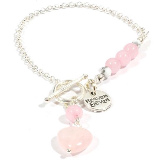 Bracelet Femme Heaven Eleven plaqué argent - quartz rose