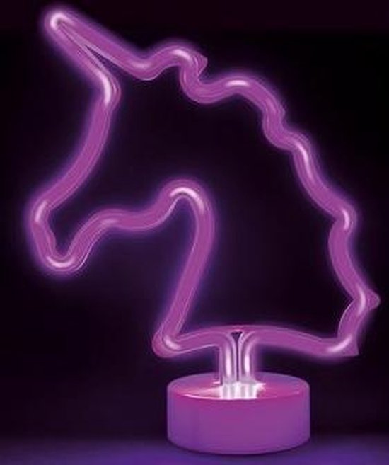 Zuidwest Voorkomen Wanorde Unicorn neon lamp - Leuke decoratie voor woon/slaapkamer - Paars | bol.com
