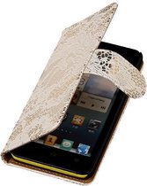 Lace Wit Huawei Ascend P7 - Book Case Wallet Cover Hoesje