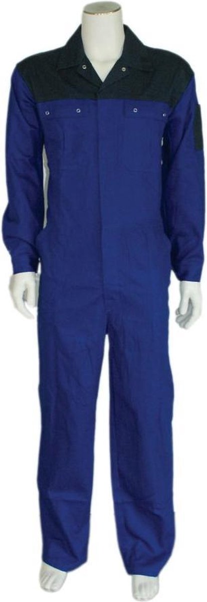 Yoworkwear Overall 100% katoen 2-kleurig korenblauw-navy maat 59