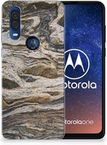 TPU Siliconen Hoesje Motorola One Vision Steen