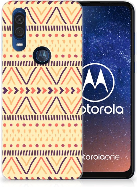 Motorola One Vision TPU bumper Aztec Yellow