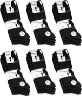 100% Katoen sokken met rib 10 paar (zwart) 39-42