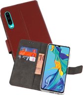 Booktype Telefoonhoesjes - Bookcase Hoesje - Wallet Case -  Geschikt voor Huawei P30 - Bruin