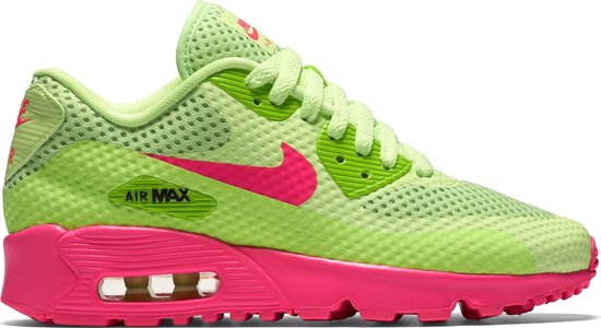 storm Vijfde links Nike Air Max 90 BR (GS) Sneakers - Maat 36.5 - Meisjes - lime groen/roze |  bol.com